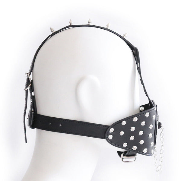 Funnel Oral Plug Open Mouth Gag Toilet Mask Hood Head Harness Bondage Adult