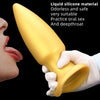 8.85in Premium Gold Soft Liquid Silicone Big Butt Plug Dildo Adult Toy