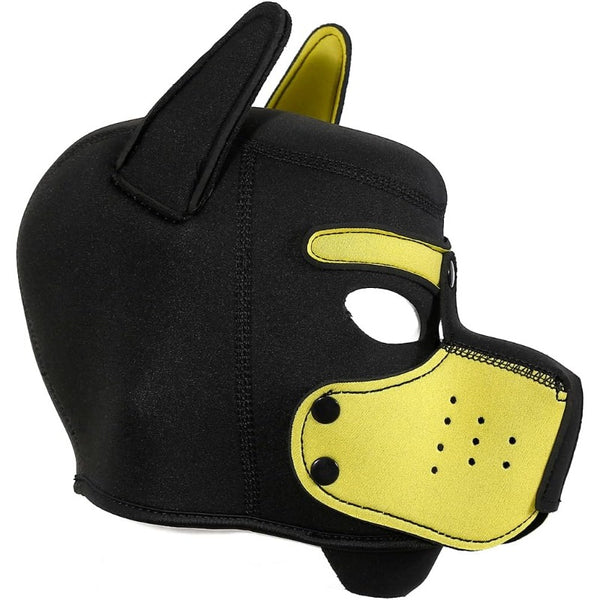 Neoprene Puppy Face Muzzle Dog Removable Full Head Hood Mask With Ears (One Size)