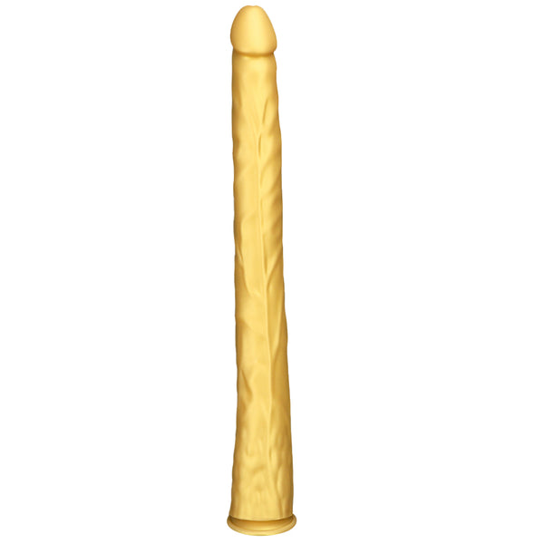 Golden Long Thin Dildo Liquid Silicone