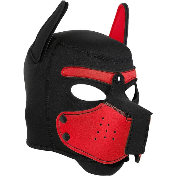 Neoprene Puppy Face Muzzle Dog Removable Full Head Hood Mask With Ears (One Size)