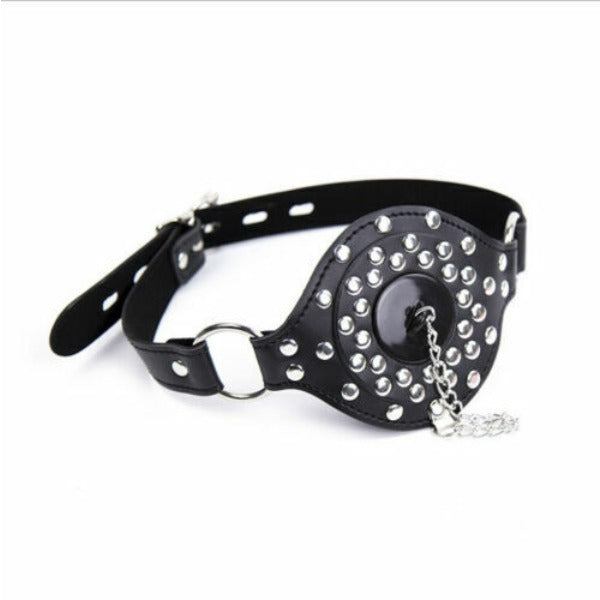 Faux Leather Harness Leather Stud Open Mouth Gag Gift Bondage Mouth Restraint