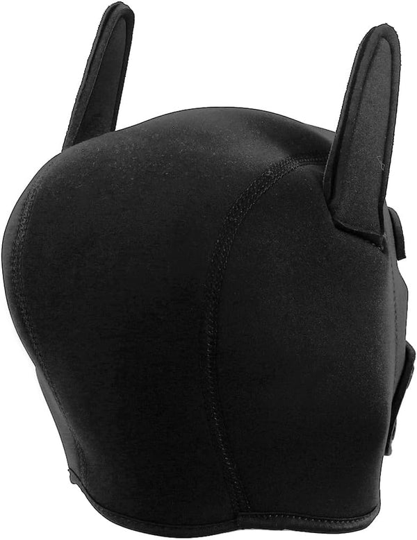 Neoprene Puppy Face Muzzle Dog Removable Full Head Hood Mask With Ears (One Size)