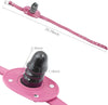 Lockable dildo gag with adjustable straps, realistic penis gag with lock