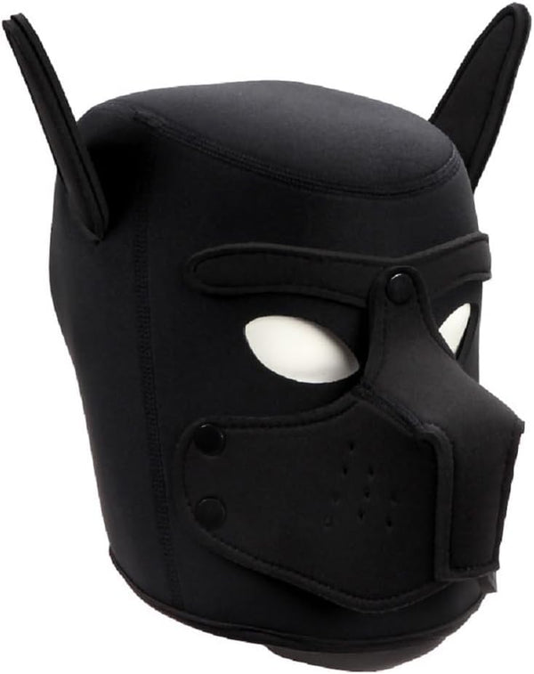Neoprene Puppy Face Muzzle Dog Removable Full Head Hood Mask With Ears (One Size)