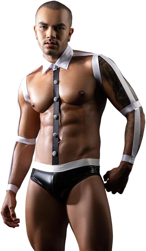 Men's manservant Cosplay Sexy Underwear police Costume Lingerie Pajamas Uniform bar Nightclub Stage Performance party Christmas