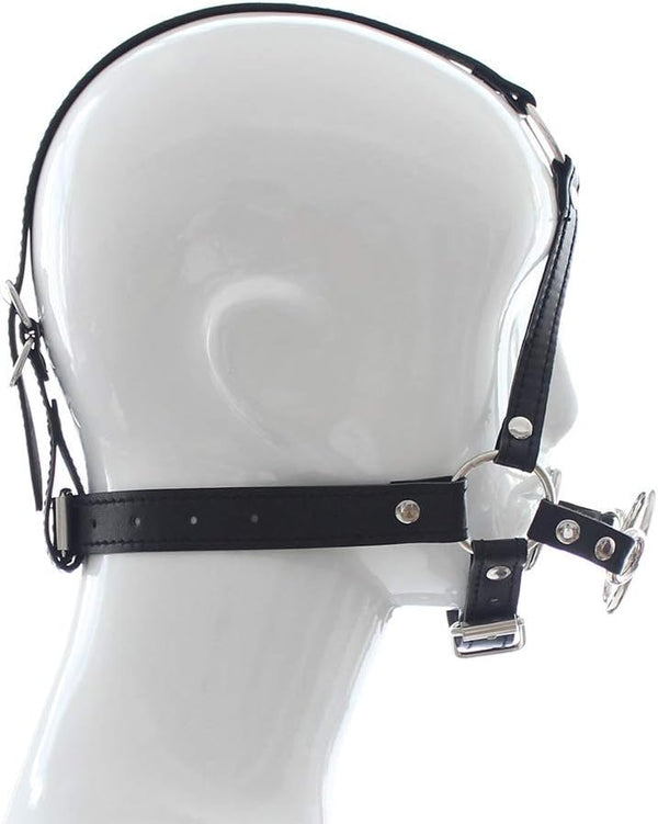 Fun Supplies Mouth Ball Double Ring Harness Mouth Plug Adult Supplies Mouth Ball Bondage Sexy PU Leather