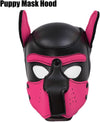 Neoprene Dog Full Face Puppy Mask Removable Pup Hood Halloween Mask