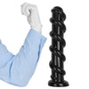 Black Threaded Ribbed 13 Inch Dildo