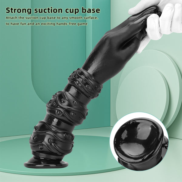 Super Long Fist Dildo Black Anal Plug Butt Plug with Strong Suction Cup 3 Sizes Vaginal G-spot Hand Dildo Anal Pleasure Trainer Sex Toys for Men Women Masturbation