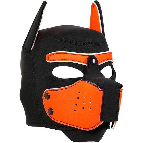 Neoprene Puppy Face Muzzle Dog Removable Full Head Hood Mask With Ears (One Size)