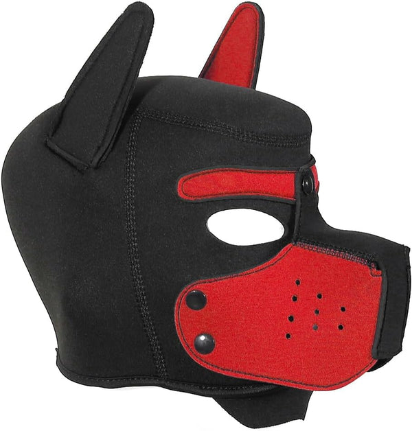 Neoprene Puppy Face Muzzle Dog Removable Full Head Hood Mask With Ears (One Size)