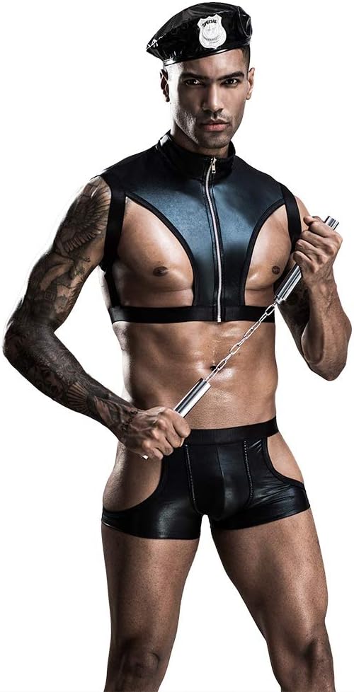 Police Costume gifts for Men's cosplay Sexy Underwear Clothes Pajamas Fun niform for bar Nightclub Stage Performance