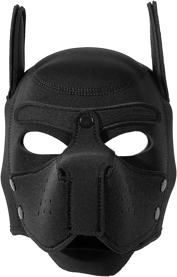 Neoprene Puppy Face Muzzle Dog Removable Full Head Hood Mask With Ears (One Size)