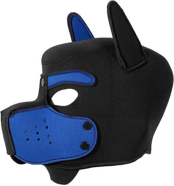 Neoprene Puppy Face Muzzle Dog Removable Full Head Hood Mask With Ears (One Size)