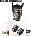 Neoprene Dog Full Face Puppy Mask Removable Pup Hood Halloween Mask