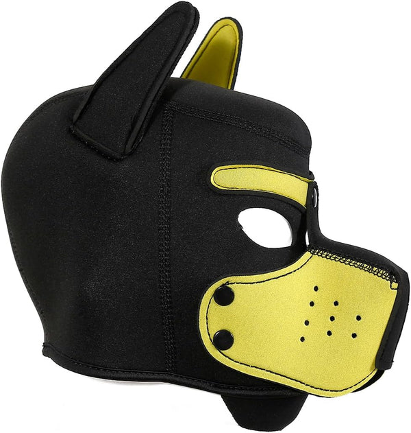 Neoprene Puppy Face Muzzle Dog Removable Full Head Hood Mask With Ears (One Size)