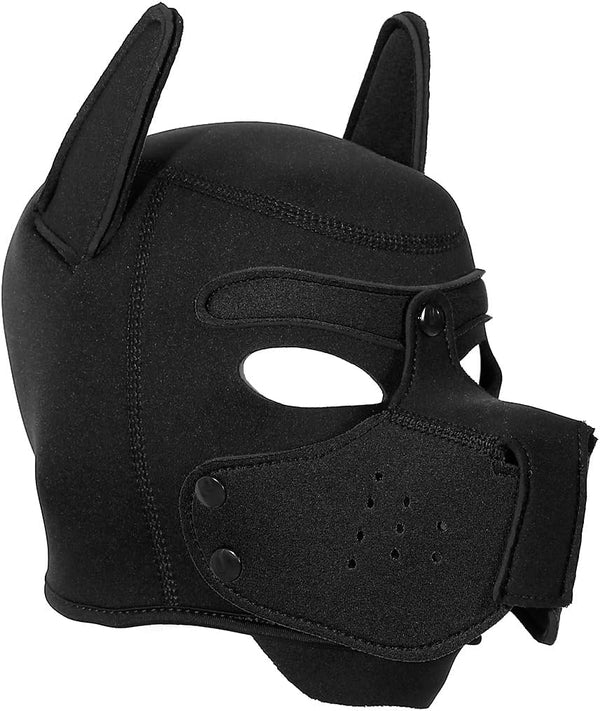 Neoprene Puppy Face Muzzle Dog Removable Full Head Hood Mask With Ears (One Size)