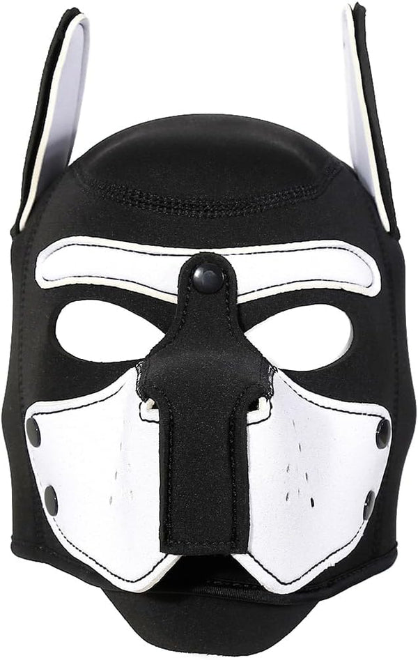 Neoprene Puppy Face Muzzle Dog Removable Full Head Hood Mask With Ears (One Size)