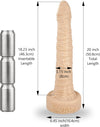 20" Old Joe 100% Food Grade Platinum Silicone Cock- FDA Standard Compliant Material-X Large Extra Long Shaft - Giant Dildo Anal with Rich Folds -Va c-U-Lock System - Sex Toys (Beige, X Large)
