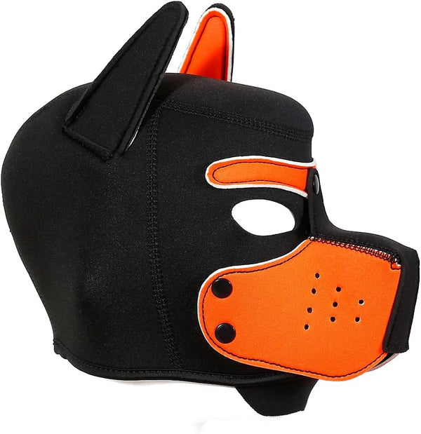 Neoprene Puppy Face Muzzle Dog Removable Full Head Hood Mask With Ears (One Size)