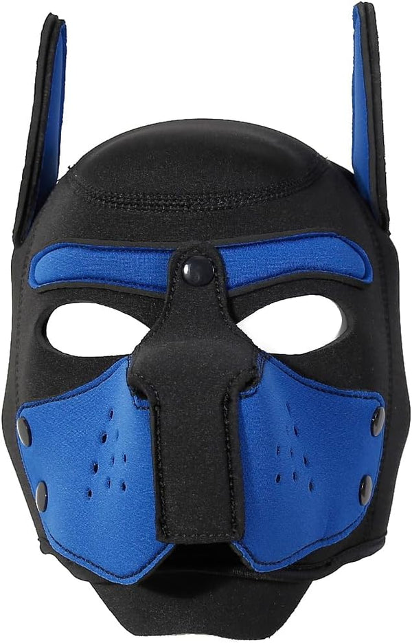 Neoprene Puppy Face Muzzle Dog Removable Full Head Hood Mask With Ears (One Size)