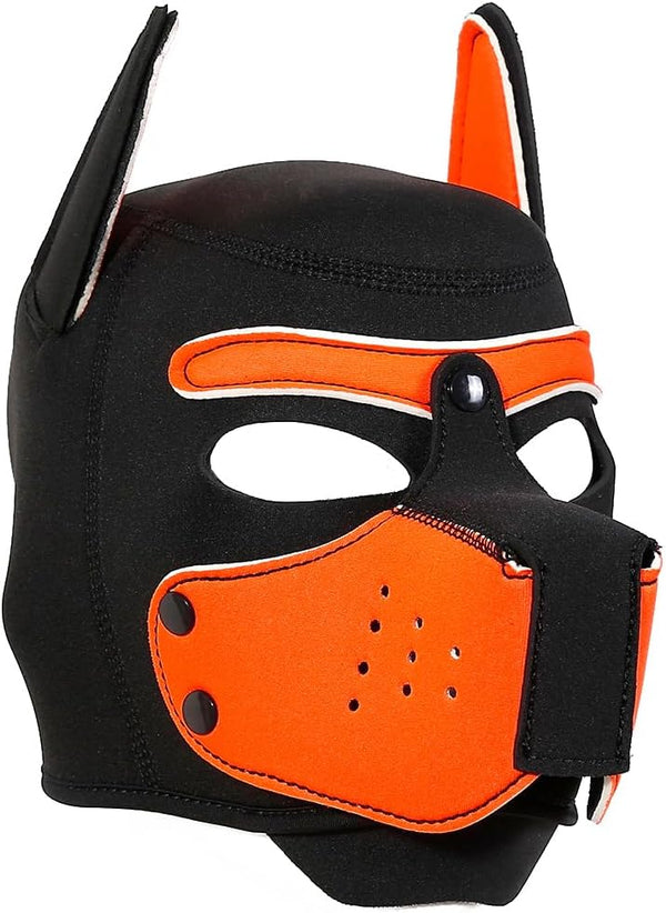 Neoprene Puppy Face Muzzle Dog Removable Full Head Hood Mask With Ears (One Size)