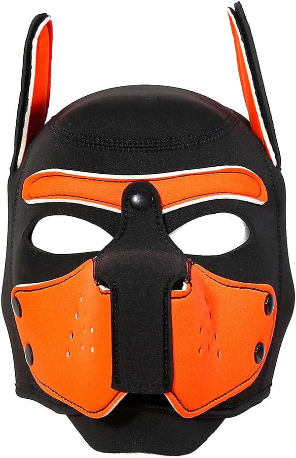 Neoprene Puppy Face Muzzle Dog Removable Full Head Hood Mask With Ears (One Size)