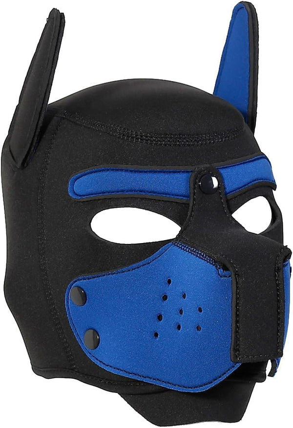 Neoprene Puppy Face Muzzle Dog Removable Full Head Hood Mask With Ears (One Size)