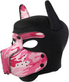 Neoprene Puppy Face Muzzle Dog Removable Full Head Hood Mask With Ears (One Size)