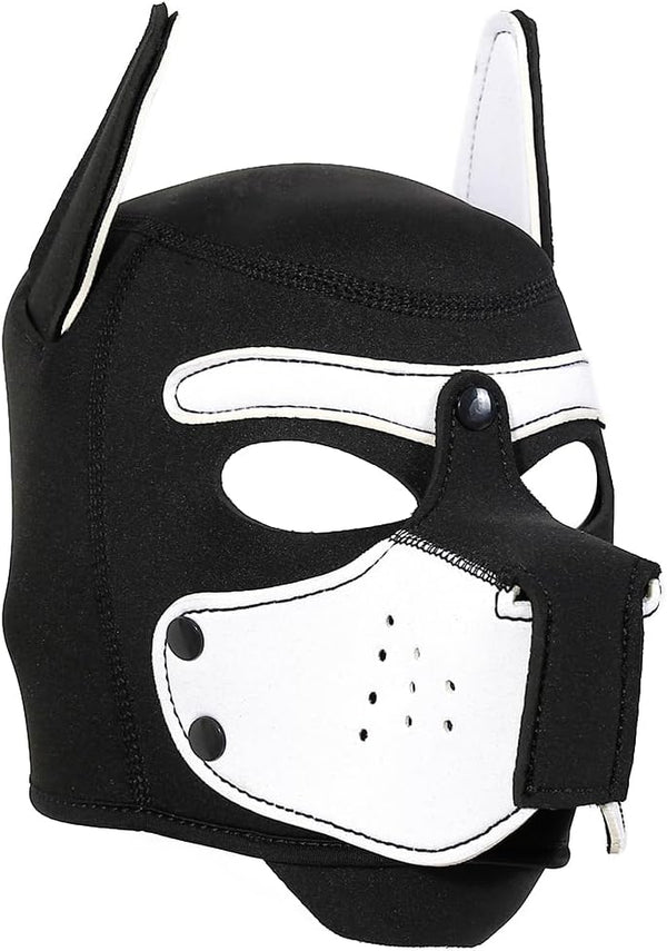 Neoprene Puppy Face Muzzle Dog Removable Full Head Hood Mask With Ears (One Size)