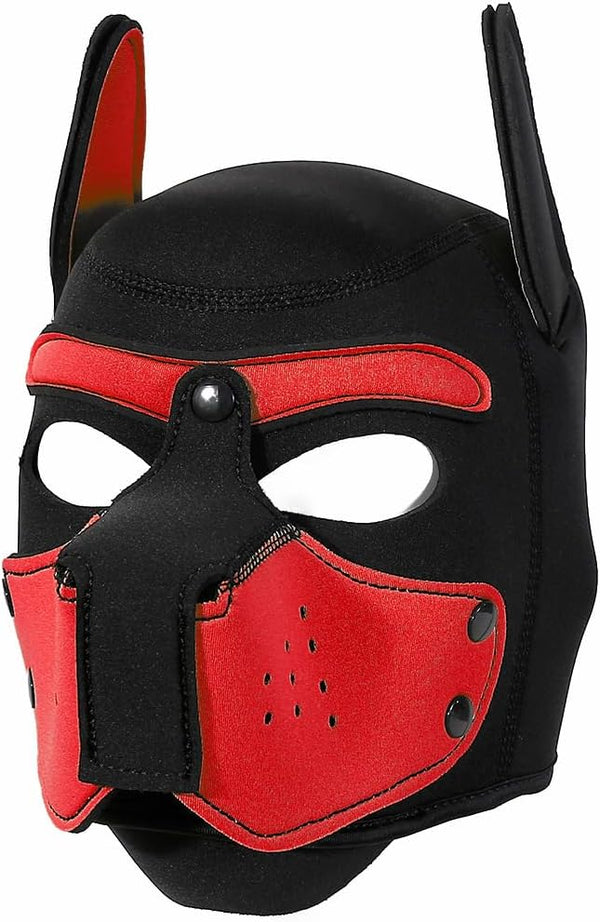 Neoprene Puppy Face Muzzle Dog Removable Full Head Hood Mask With Ears (One Size)