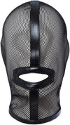Mesh See Through Masquerade Mask Adjustable Breathable Leather Head Full Face Mask for Costume Halloween Party Hood Mask