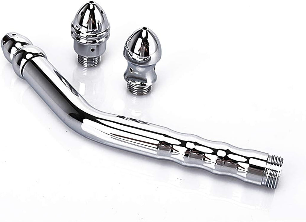 Cleaner Metal Shower Cleaner 3 Heads Aluminum Cleaner Cleansing Colonic Douche System Cleaner(Silver)