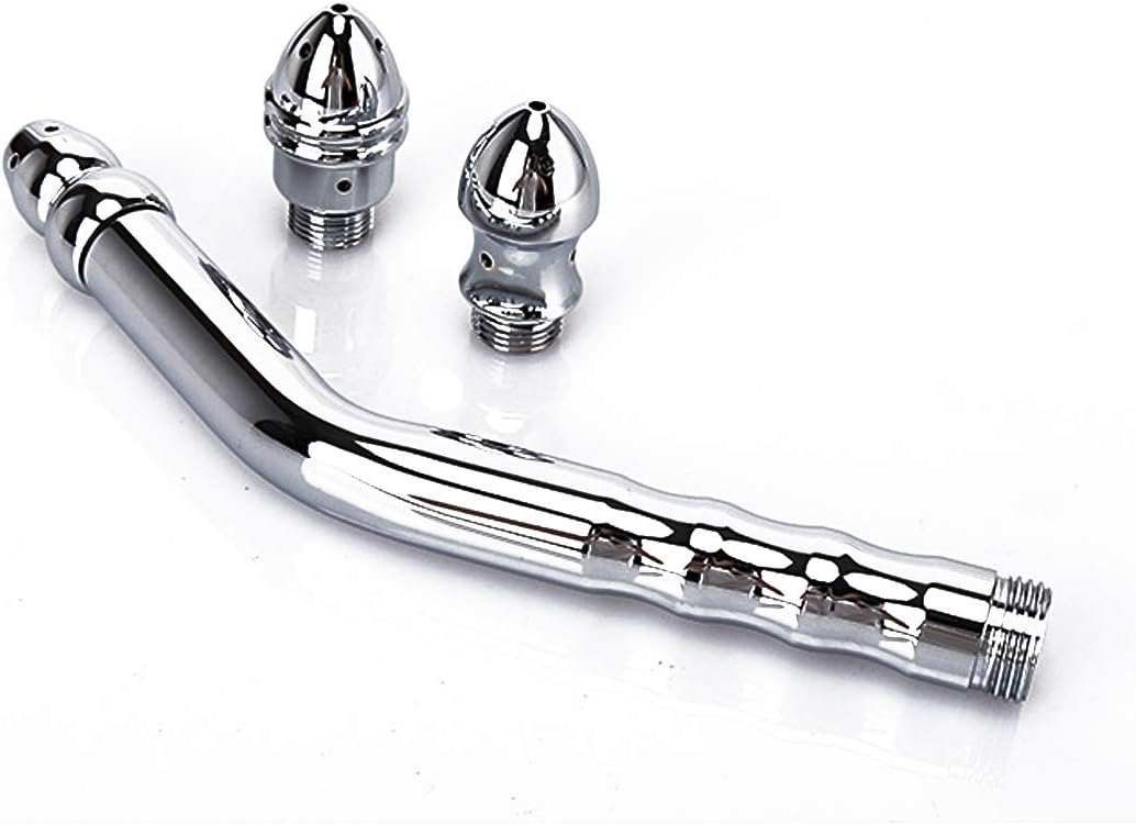 Cleaner Metal Shower Cleaner 3 Heads Aluminum Cleaner Cleansing Colonic Douche System Cleaner(Silver)