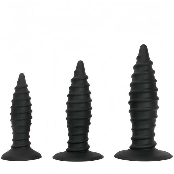 Threaded silicone tip super large super long giant penis anal plug fisting supplies