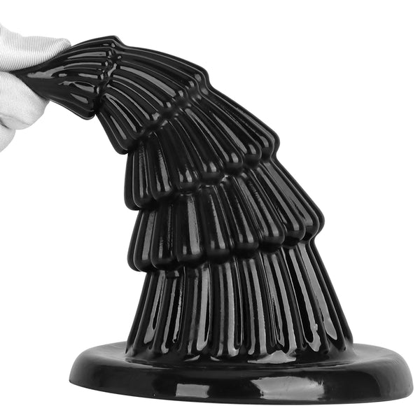 Christmas tree butt plug, textured suction cup, PVC material black