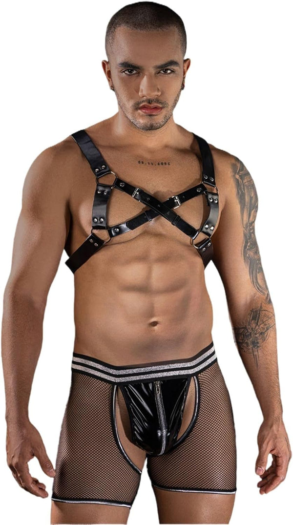 Men's Sexy Tuxedo Sexy Lingerie Set Role Play Bar Adult Gay Uniform Nightclub Gogoboy Cosplay Costume Outfit