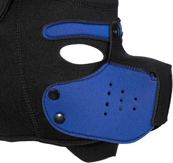 Neoprene Puppy Face Muzzle Dog Removable Full Head Hood Mask With Ears (One Size)