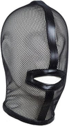 Mesh See Through Masquerade Mask Adjustable Breathable Leather Head Full Face Mask for Costume Halloween Party Hood Mask