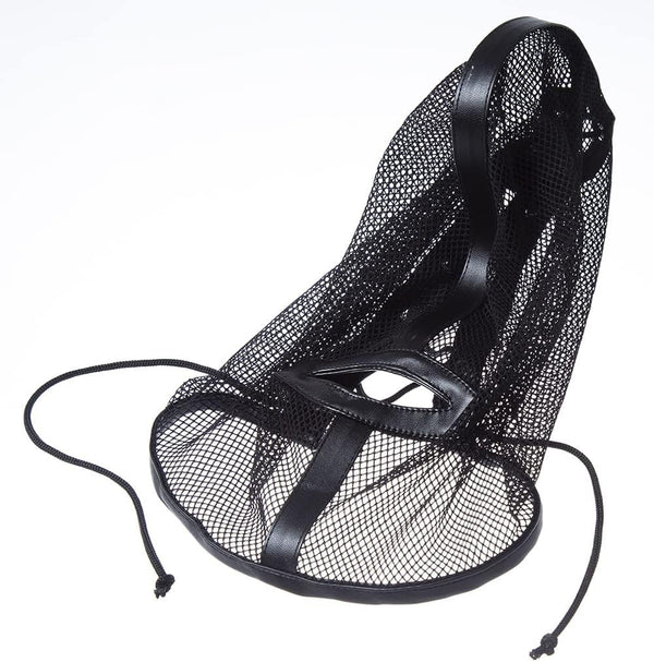 Mesh See Through Masquerade Mask Adjustable Breathable Leather Head Full Face Mask for Costume Halloween Party Hood Mask