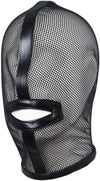 Mesh See Through Masquerade Mask Adjustable Breathable Leather Head Full Face Mask for Costume Halloween Party Hood Mask