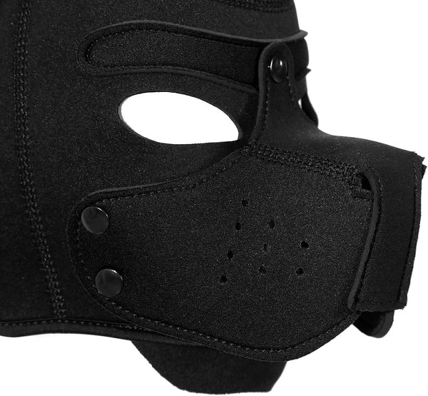 Neoprene Puppy Face Muzzle Dog Removable Full Head Hood Mask With Ears (One Size)