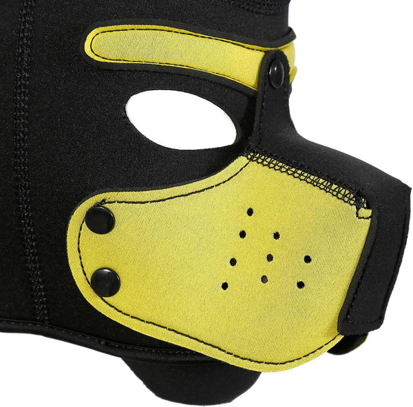 Neoprene Puppy Face Muzzle Dog Removable Full Head Hood Mask With Ears (One Size)