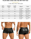 PU leather boxer shorts men's sexy underwear, front-opening wetsuit men's sissy underwear, large size retro shorts stretch underwear