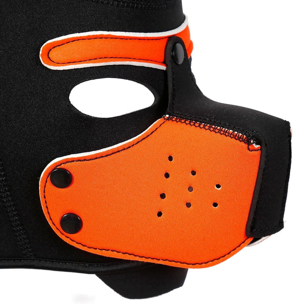 Neoprene Puppy Face Muzzle Dog Removable Full Head Hood Mask With Ears (One Size)