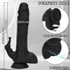 Black Realistic 3-in-1 Dildo Clit Vibrator G-Spot Massager Big Sex Toy For Women