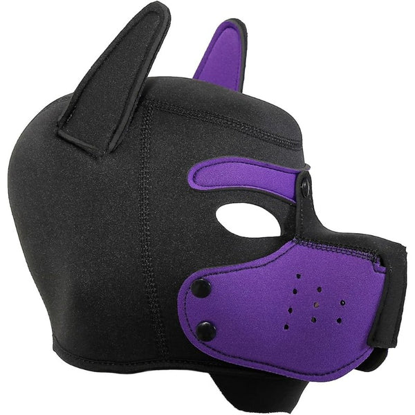 Neoprene Puppy Face Muzzle Dog Removable Full Head Hood Mask With Ears (One Size)