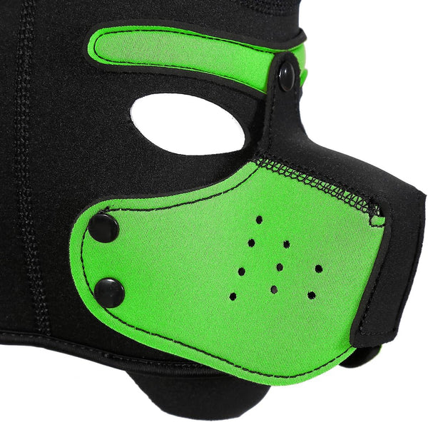 Neoprene Puppy Face Muzzle Dog Removable Full Head Hood Mask With Ears (One Size)