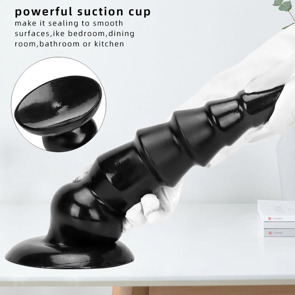 Thick and Enlarged Silicone Anal Plug with Expanded Base Beads to Stimulate Butt Butt Plug Couple's Pleasure Sex Toy